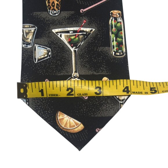 Nicole Miller Vintage Silk Tie Martini Time Cocktail Party Y2k 2000 - Picture 8 of 9